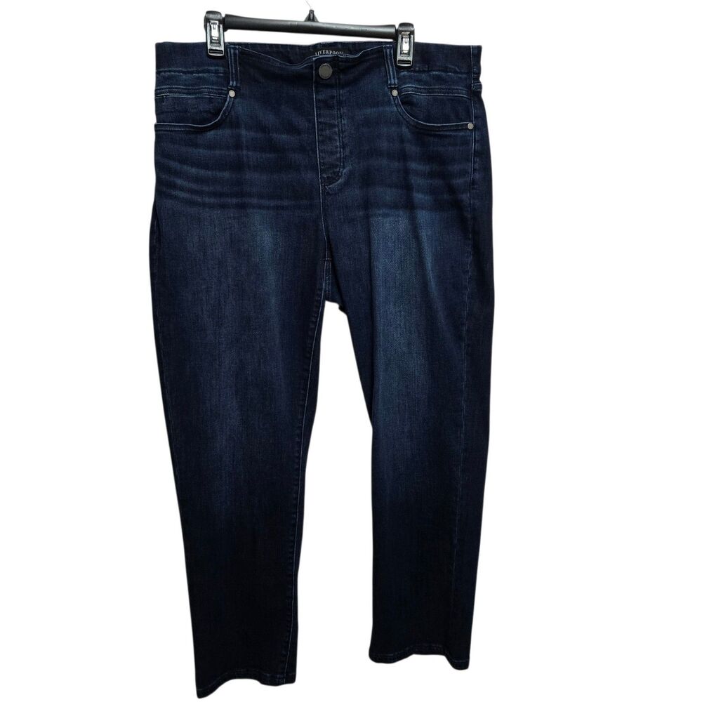 Liverpool Jeans Gia Glider Womens Size 18W Pull-on Comfort Blue Medium Wash